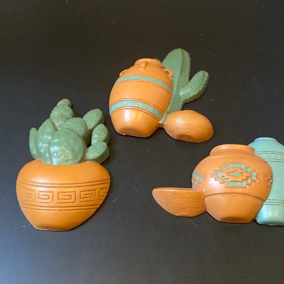 Burwood Product Company Southwestern cactus succulent Wall Decor plaques VTG - Picture 1 of 7